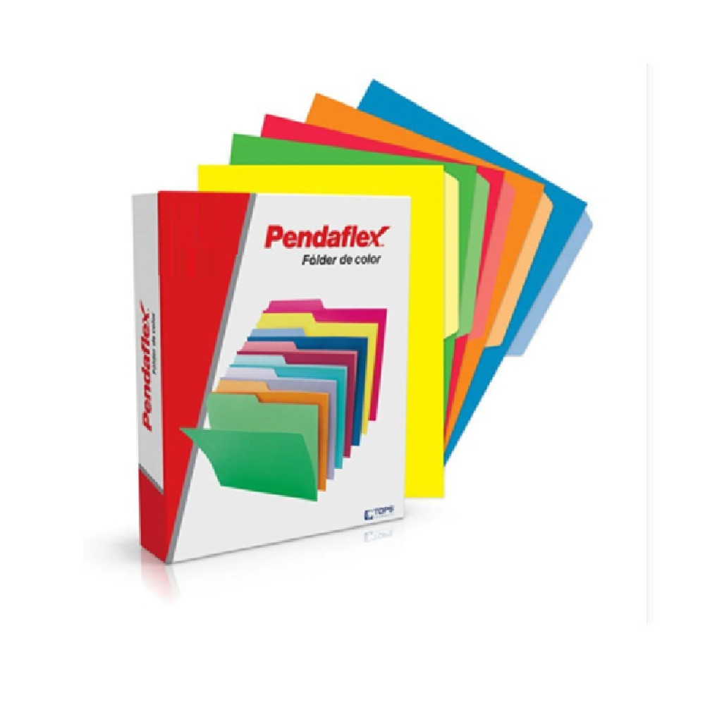 FOLDER T/CARTA 5 COLORES SURTIDOS PENDAFLEX PAQ C/100 PZAS (ESS-FOL-M762ASS)