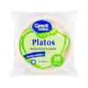 PLATO DESECHABLE GREAT VALUE TERRA GRADE PQT C/20 PZAS (WMT)