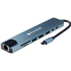 NACEB ADAPTADOR USB-C 7 EN 1 HDMI + 3 USB 3.0 + PD + SD/TF N